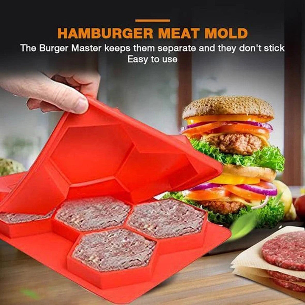 Silicone hexagonal burger mold