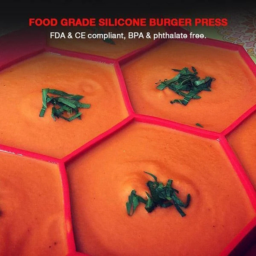 Silicone hexagonal burger mold